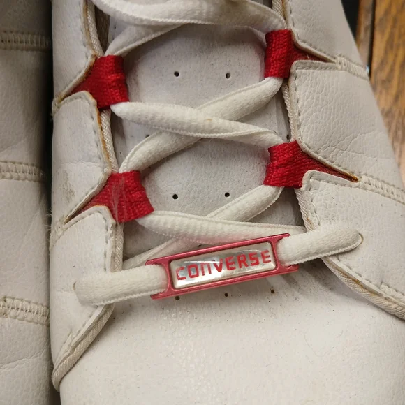 Converse White and Red High-Top Sneakers